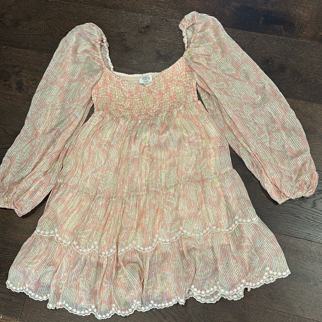 Hemant And Nandita Long Sleeve Sparkly Mini Dress